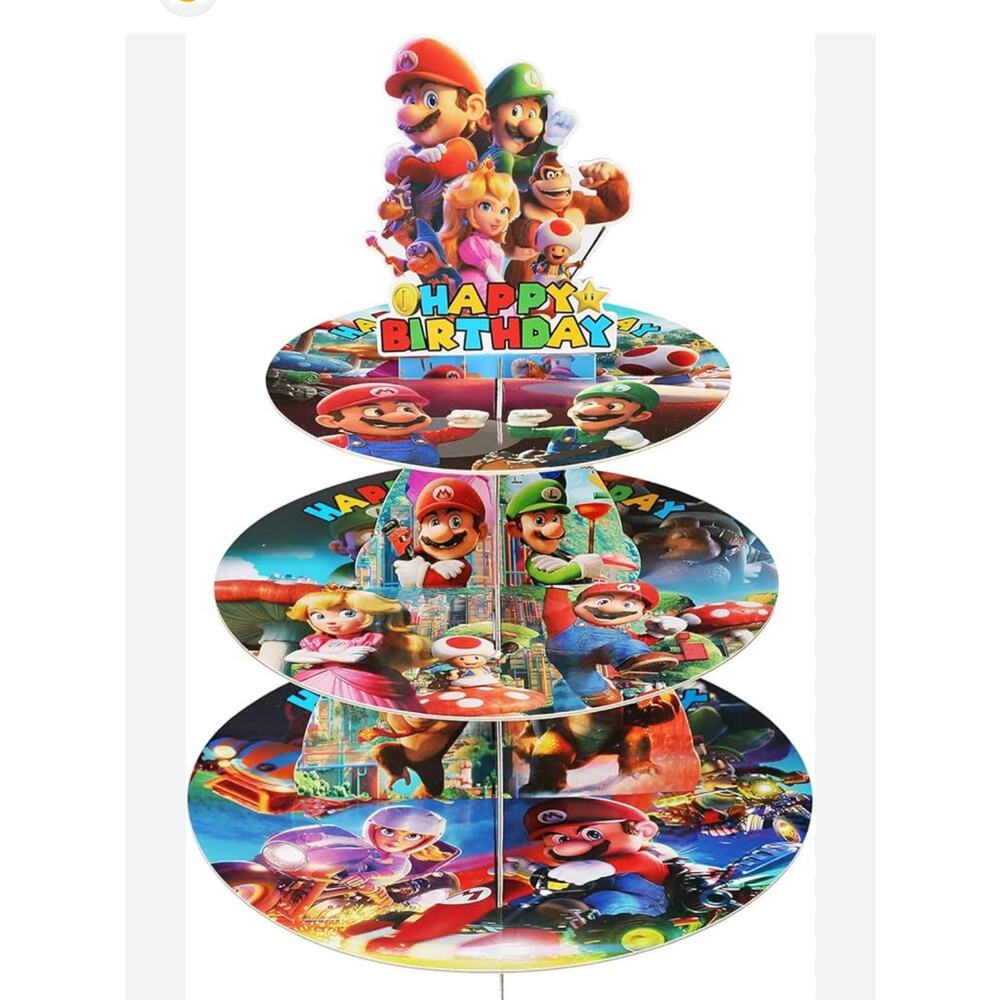 Mario Cupcake Stand, Super Brother Birthday Party Supplies Cupcake Tower